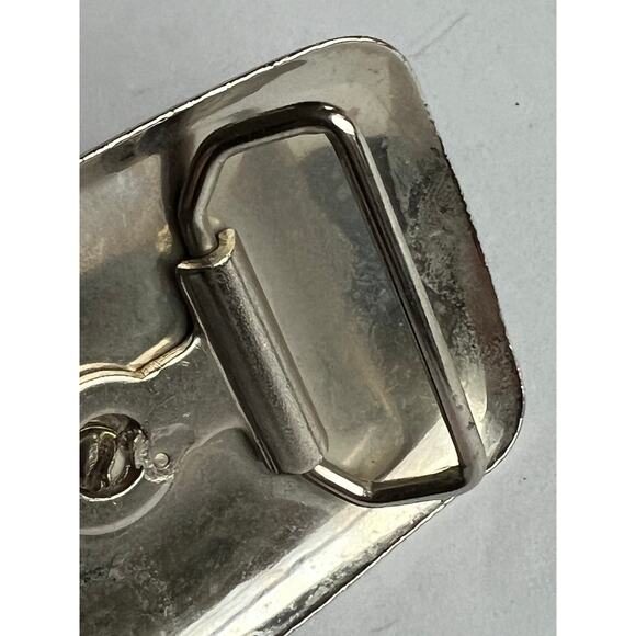 SQUARE dancing LINE dance silhouette BELT BUCKLE vintage silver tone RHINESTONES - Picture 3 of 6